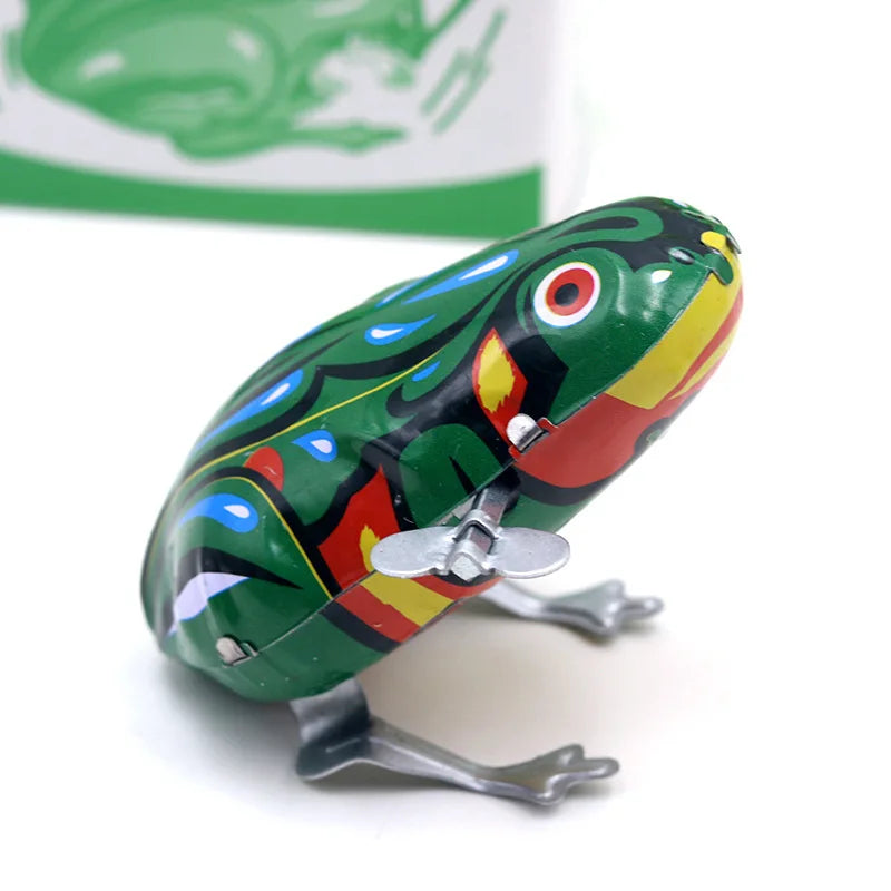 Classic collection Retro Clockwork Wind up Metal Walking Jumping leapfrog Jump frog robot Mechanical toys baby christmas gift