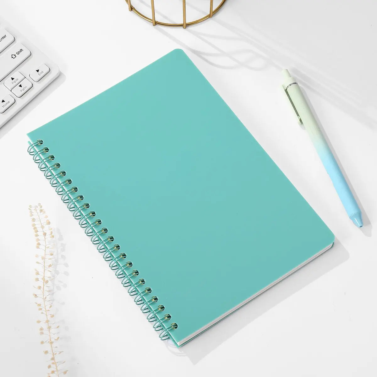 Carnet à spirales A5, 160 pages, papier épais, protection des yeux, ligné, pour l'école, le bureau