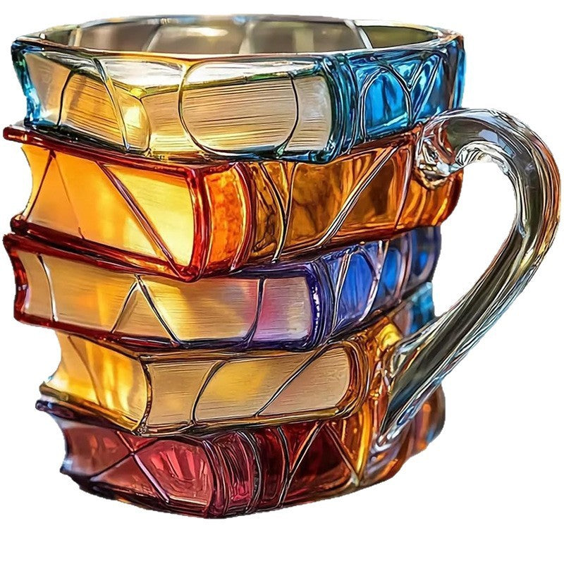 Tasse à café en forme de livre peint Tasse à café empilable unique en forme de livre