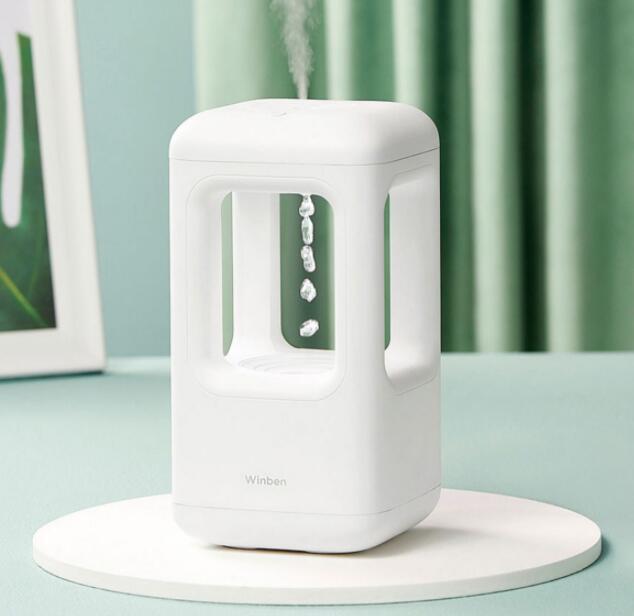 Nouvel humidificateur d'air pour maison, chambre à coucher silencieuse, humidificateur anti-gravité à gouttes d'eau, lumière d'ambiance