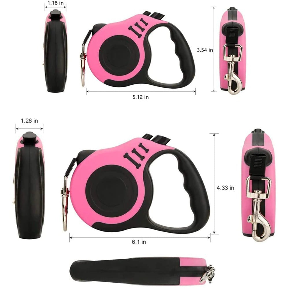 Laisse rétractable automatique en nylon pour chien, durable, 3 m et 5 m, pour chiot, marche, course, produits pour animaux de compagnie