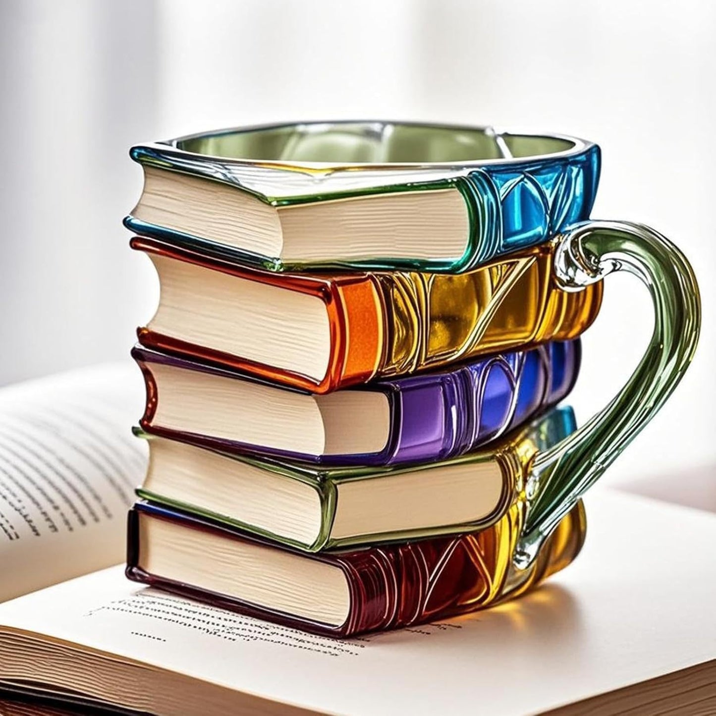 Tasse à café en forme de livre peint Tasse à café empilable unique en forme de livre