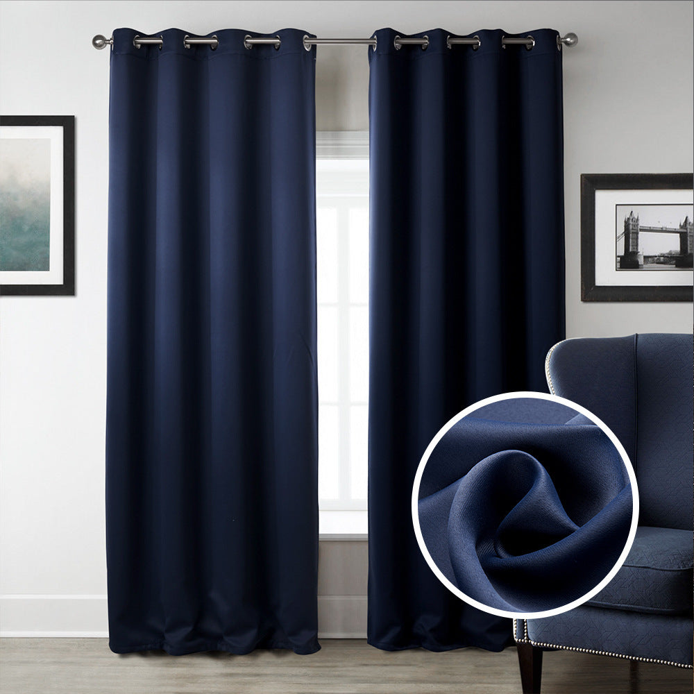 Rideaux occultants bleu foncé imprimés pour chambre à coucher