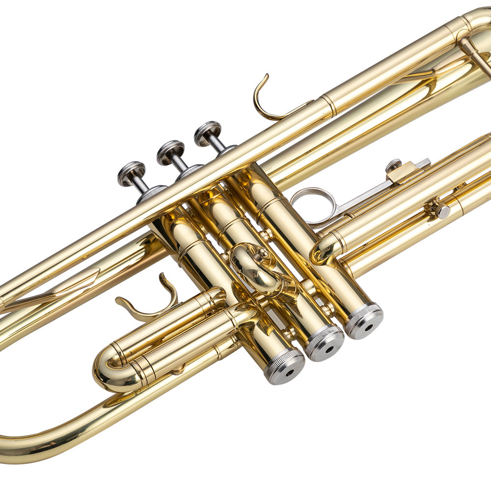 Trompette en laiton si bémol, avec embouchure 7C, adaptée aux étudiants de niveau standard ou débutants. Vente interdite sur Amazon.