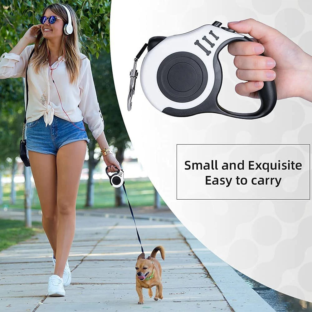Laisse rétractable automatique en nylon pour chien, durable, 3 m et 5 m, pour chiot, marche, course, produits pour animaux de compagnie