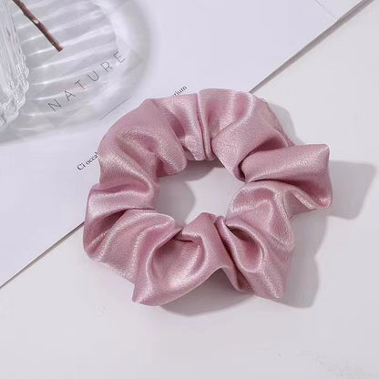 Solid Color Crystal Satin Large Intestine Hair Ring
