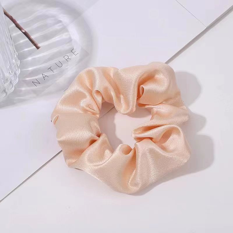 Solid Color Crystal Satin Large Intestine Hair Ring