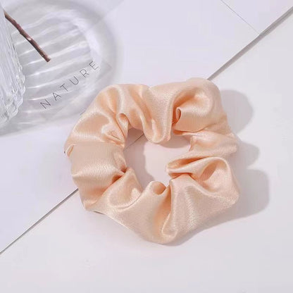 Solid Color Crystal Satin Large Intestine Hair Ring