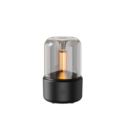 Humidificateur d'ambiance à lumière LED, diffuseur d'arômes aux chandelles, portable, 120 ml, humidificateur d'air électrique USB, brumisateur à brume fraîche, 8 à 12 heures d'autonomie, veilleuse LED