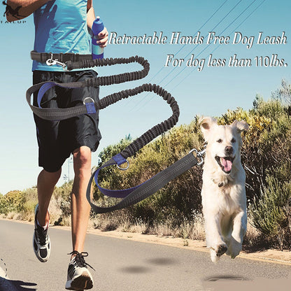 Laisse réfléchissante multifonction pour chien, accessoire de course pour animaux de compagnie, double élastique, traction