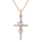 Alloy Pendant With Diamond And Eight-character Cross Necklace