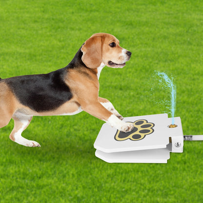 Fontaine à eau pour chien, distributeur d'eau d'extérieur pour animaux de compagnie, arroseur à pédale avec valve interactive pour boire de l'eau