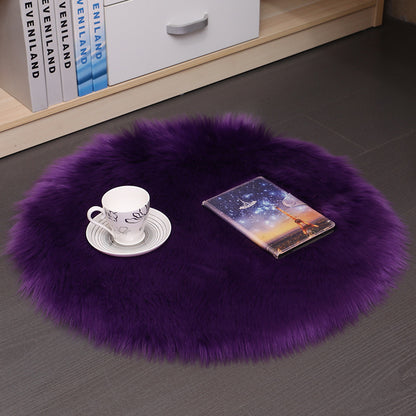 Tapis de sol en peluche pour la maison, tapis de sol rond en laine pour chambre à coucher