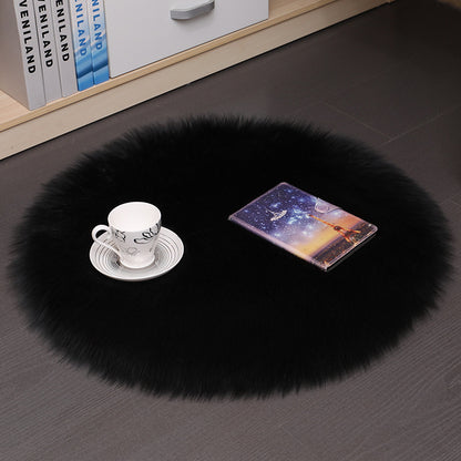 Tapis de sol en peluche pour la maison, tapis de sol rond en laine pour chambre à coucher