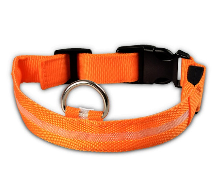 Collier lumineux LED en nylon pour chien et chat, sécurité nocturne, clignotant, brille dans le noir, laisse réglable, fournitures pour animaux de compagnie