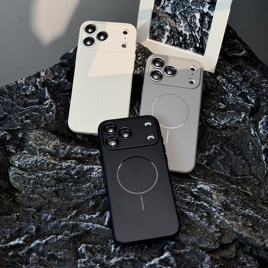 Frosted Skin Feeling Magnetic Suction Phone Case Lens Protector All-inclusive Drop-resistant