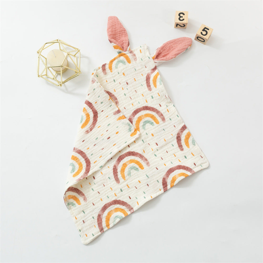 Baby Rabbit Ears Appeasing Towel Cotton Cloth To Sleep With Hug Blanket
