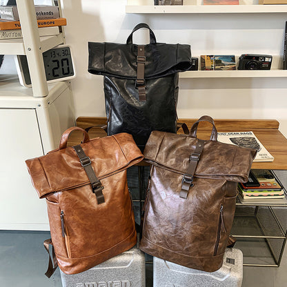 Sac à dos pour homme, grande capacité, imperméable, couleur unie, pour ordinateur, voyage, pour femme