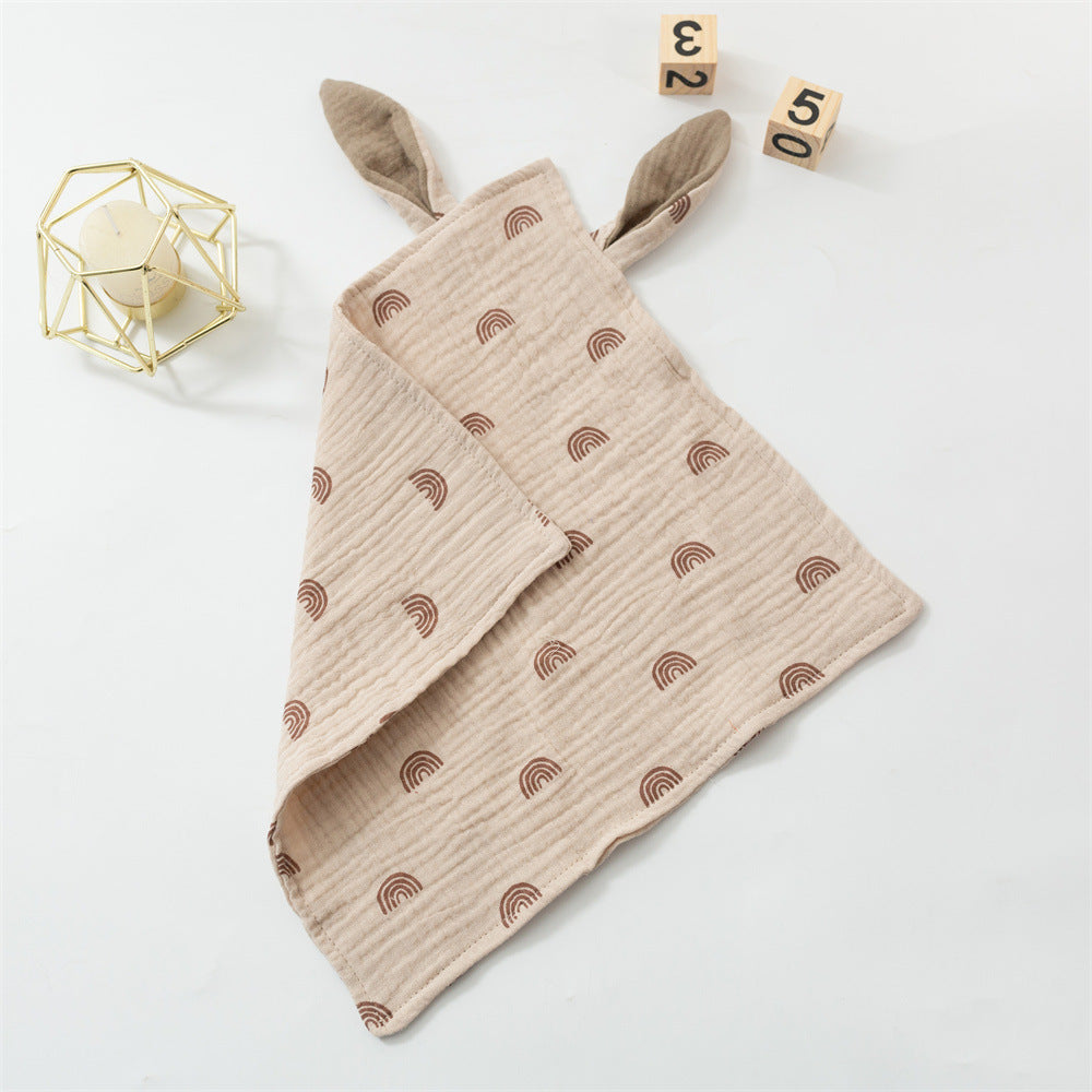 Baby Rabbit Ears Appeasing Towel Cotton Cloth To Sleep With Hug Blanket