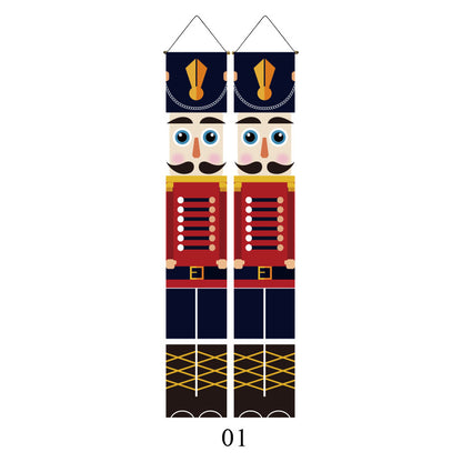 Christmas Couplet Curtain Hanging Cloth Lattice Decoration Hanging Flag