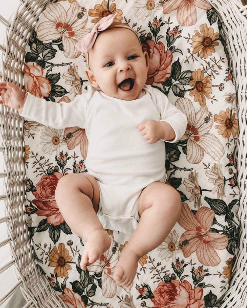 European And American Baby Print Cradle Fitted Cover