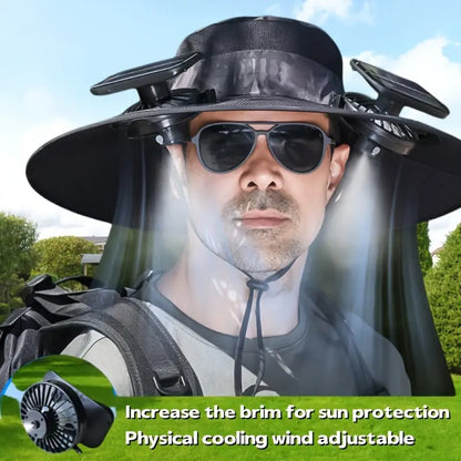 Solar Cooling Hat With Built-in USB Fan - For Outdoor Camping, Beach, And Construction - Lightweight And Breathable Sun Protection Hat For Men And Women - High-quality Outdoor Solar Fan Hat, Essential