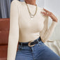 Autumn And Winter Thin Half Turtleneck Slim Fit Sweater Women