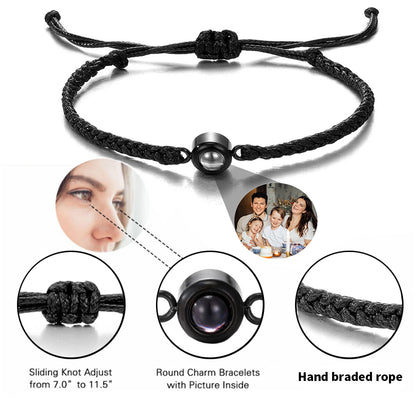 Projection Bracelets Circle Photo Bracelet Customized Colorful Woven Projection Bracelet Adjustable