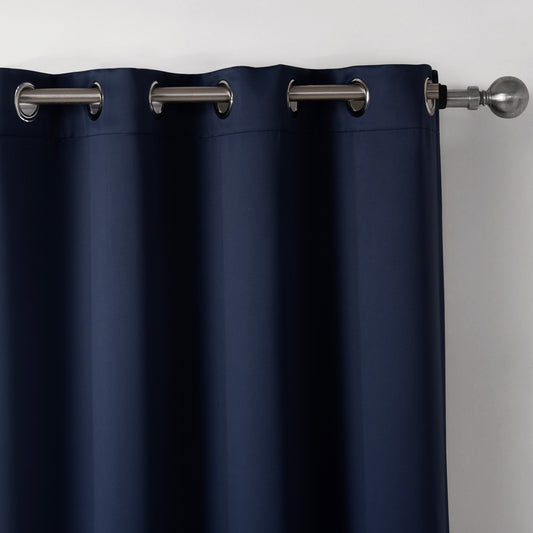 Rideaux occultants bleu foncé imprimés pour chambre à coucher