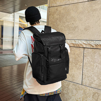 Sac à dos d'ordinateur rétro en cuir de vache pour homme et femme, couleur givrée