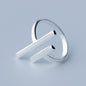 S925 Silver Ring Female Personality Line