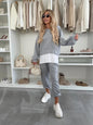 Hooded Sweatshirt Suit Loose Long Sleeve False Two-piece Tops And Jogger Sports Trousers Casual Spots Set For Women's Clothing