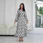 Fashion Printed Muslim Robe Abaiya Dress