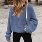 Casual Solid Color Buttons Knitwear Cardigan Sweater