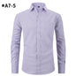 Men's Business Formal Solid Color Polo Collar Plaid Shirt