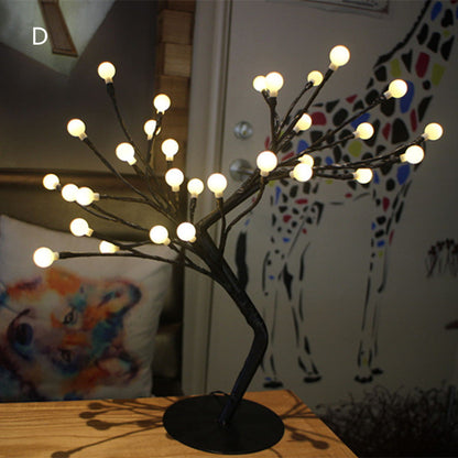 LED Fiber Optic Flower Tree Lamp Warm Table Lamp
