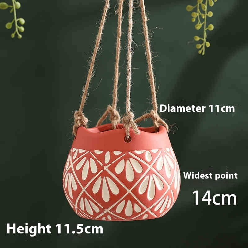 Cradle And Flower Pot Hanging Creative Green Radish Succulents