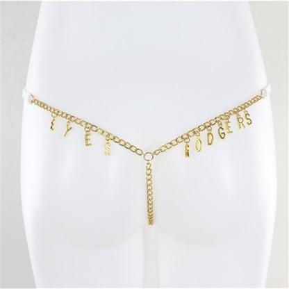 Exy Women Custom Thong With Letter Name Personality G-String Panties Underwear Waist Body Chain Lace Thongs Jewelry Gift