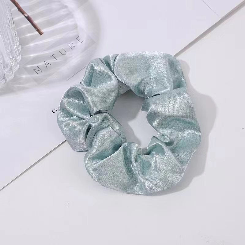 Solid Color Crystal Satin Large Intestine Hair Ring