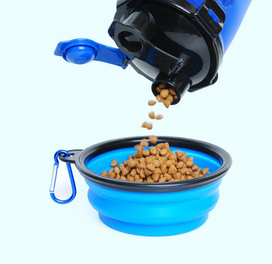 Distributeur d'eau 2 en 1 pour animaux de compagnie, bol portable en silicone pour voyage, pour chien et chat