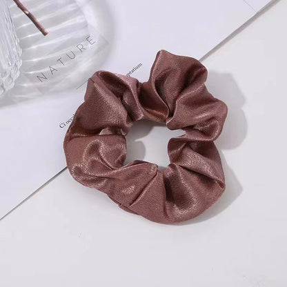 Solid Color Crystal Satin Large Intestine Hair Ring