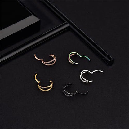 G23 Titanium Alloy Puncture Zircon Lip Ring Nose Ring