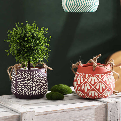 Cradle And Flower Pot Hanging Creative Green Radish Succulents