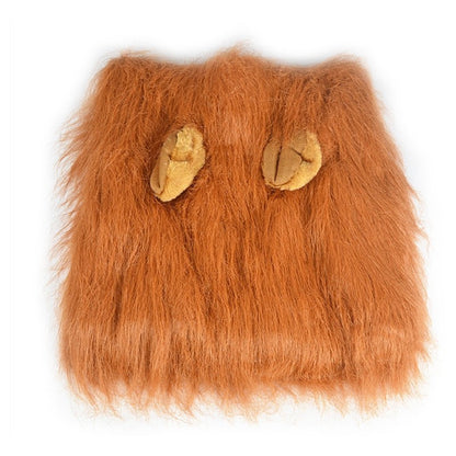 Costume de cosplay pour animal de compagnie, mignon, crinière de lion, perruque chaude d'hiver, décoration de fête pour chat et chien, avec oreilles