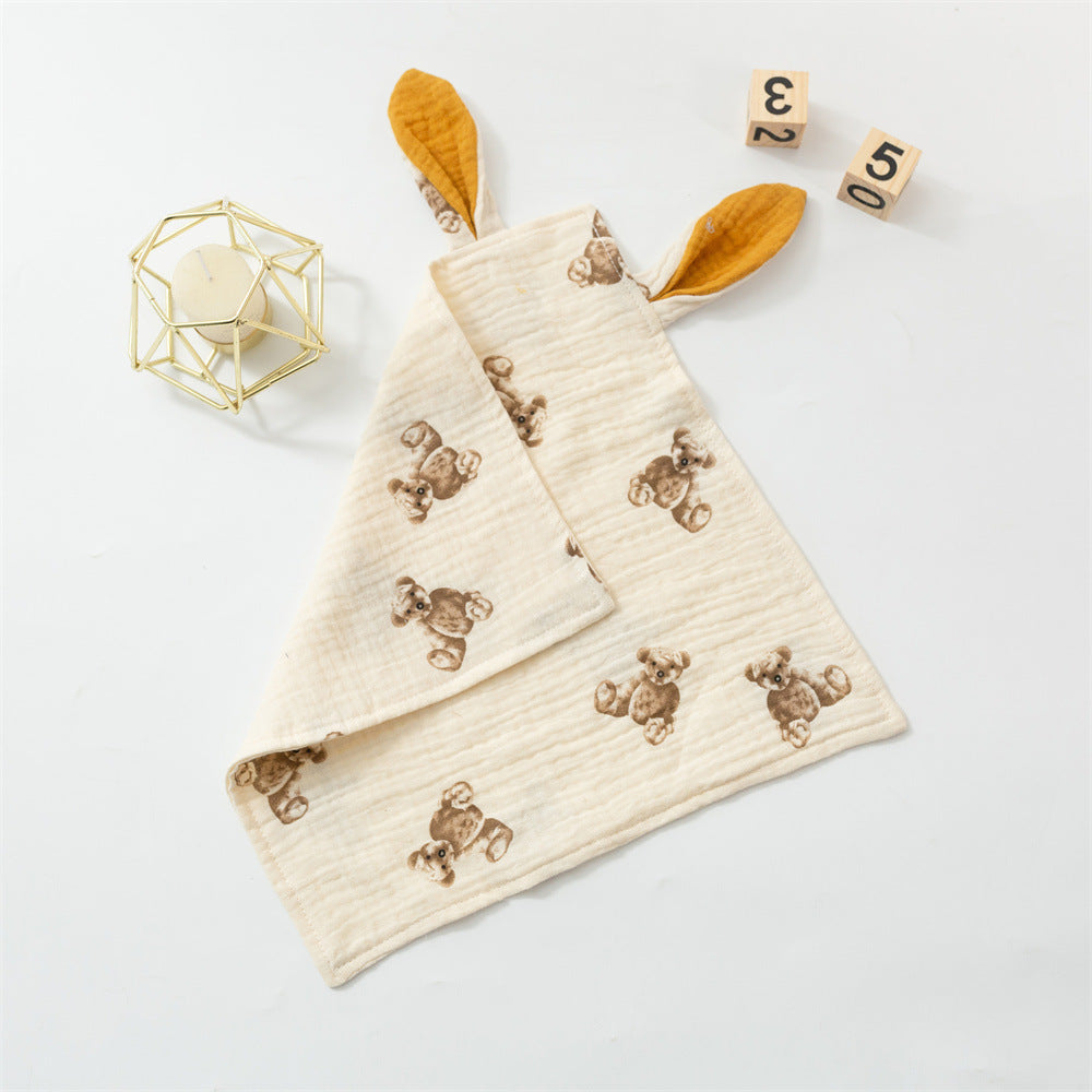 Baby Rabbit Ears Appeasing Towel Cotton Cloth To Sleep With Hug Blanket