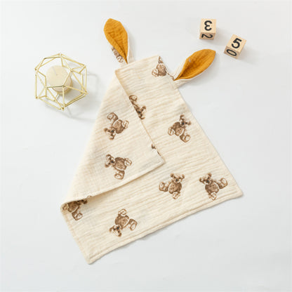 Baby Rabbit Ears Appeasing Towel Cotton Cloth To Sleep With Hug Blanket