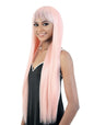 36 Inch Length Yaki Straight Lace Front Synthetic Wig Middle Parting HD Clear Glueless Lace Wig Heat Resistant Fiber Pre-Plucked Hairline With Baby Hair Wig For Women Black