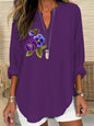 Women's 3D Digital Printing Fashion Round Neck Loose Shirt