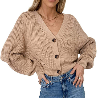 Casual Solid Color Buttons Knitwear Cardigan Sweater