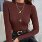 Autumn And Winter Thin Half Turtleneck Slim Fit Sweater Women